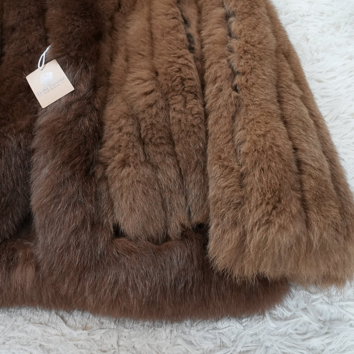 Brown Dyed Fox Fur Coat - Genuine Vintage Fur From Japan
