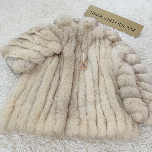 Blue Fox Coat Genuine Vintage Fur Japan