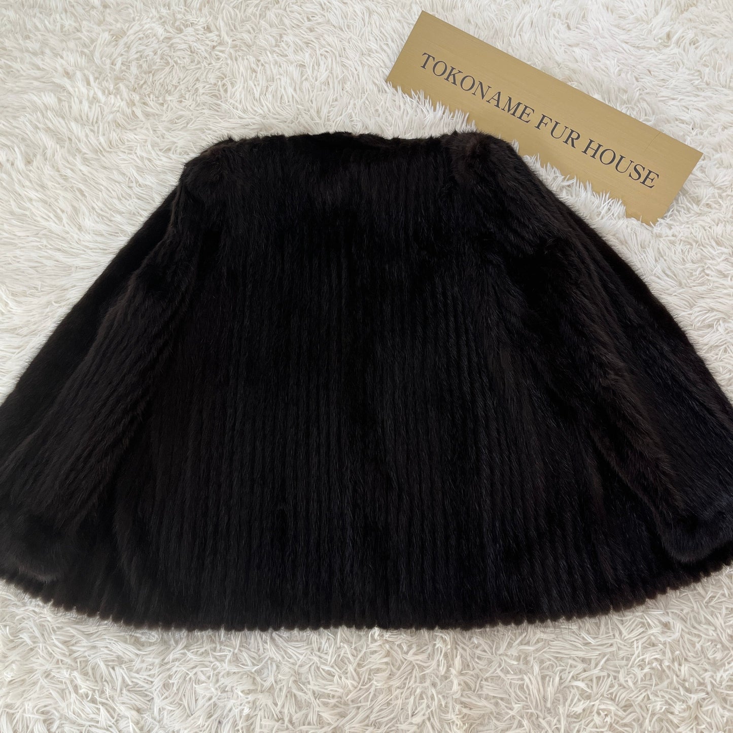 Dark Mink Jacket Stripe Cutting Genuine Vintage Fur Japan