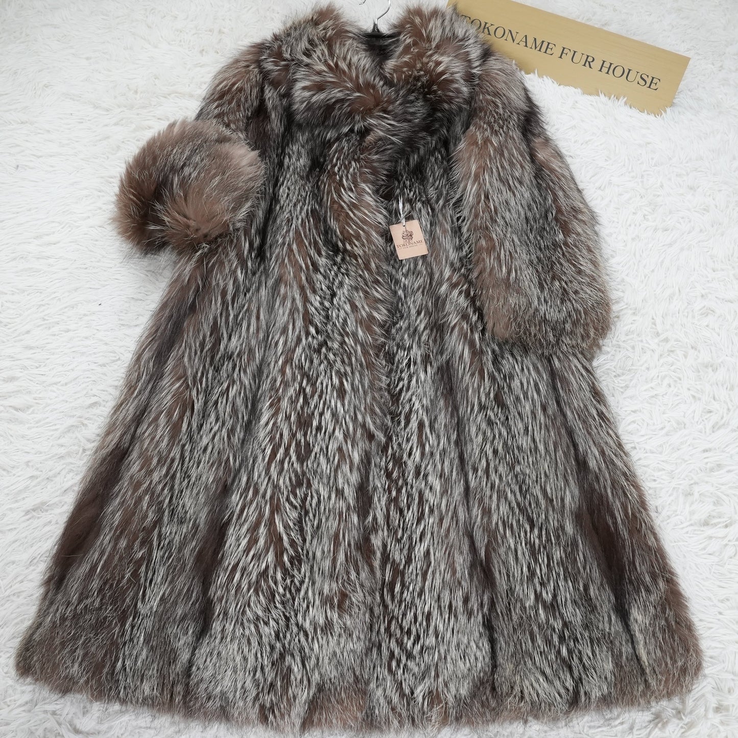 Silver Fox Long Coat - Genuine Vintage Fur From Japan