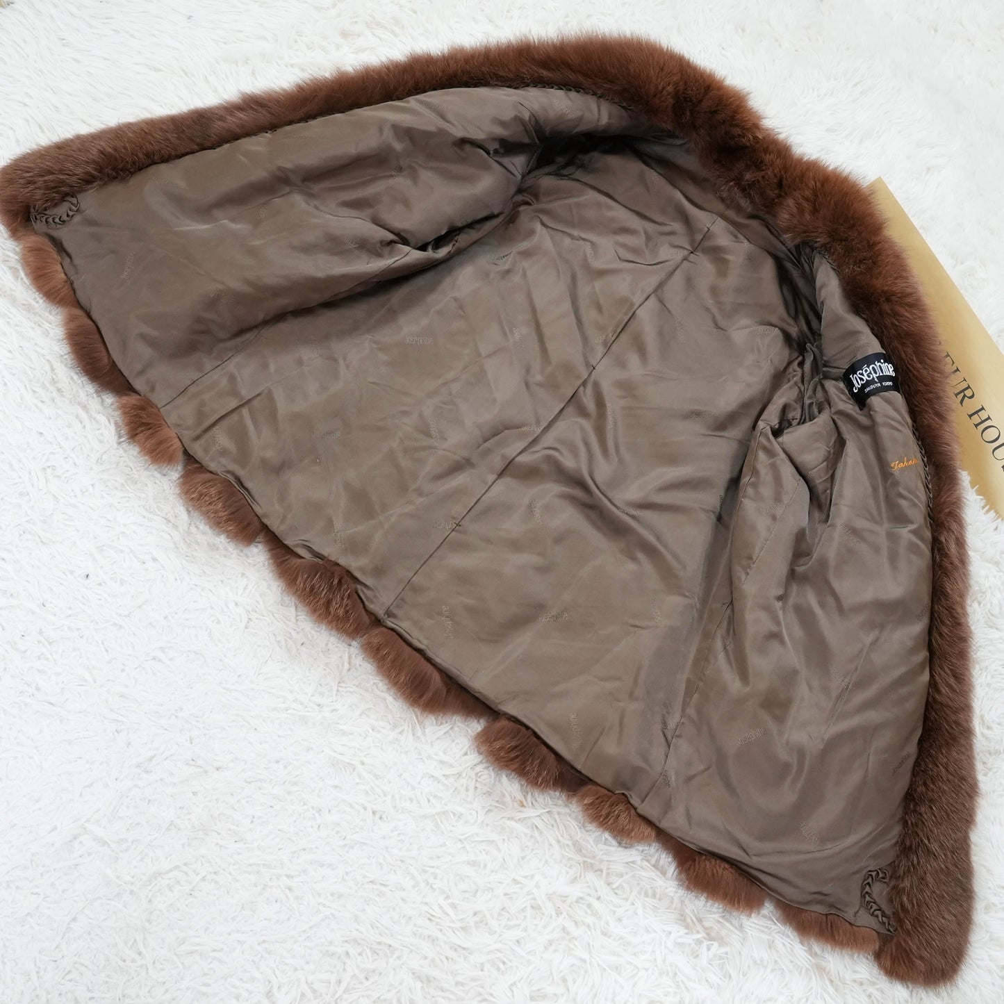 Brown Dyed Fox Fur Design Coat - Genuine Vintage Fur From Japan